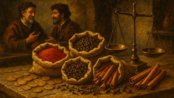 Dibujo de comerciantes de especias