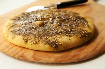 Pan libanés con zaatar