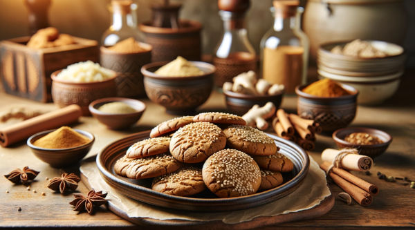 galletas de jengibre y sésamo, receta fácil