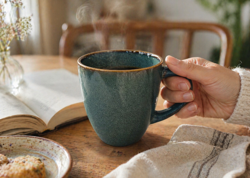 taza cerámica celadón